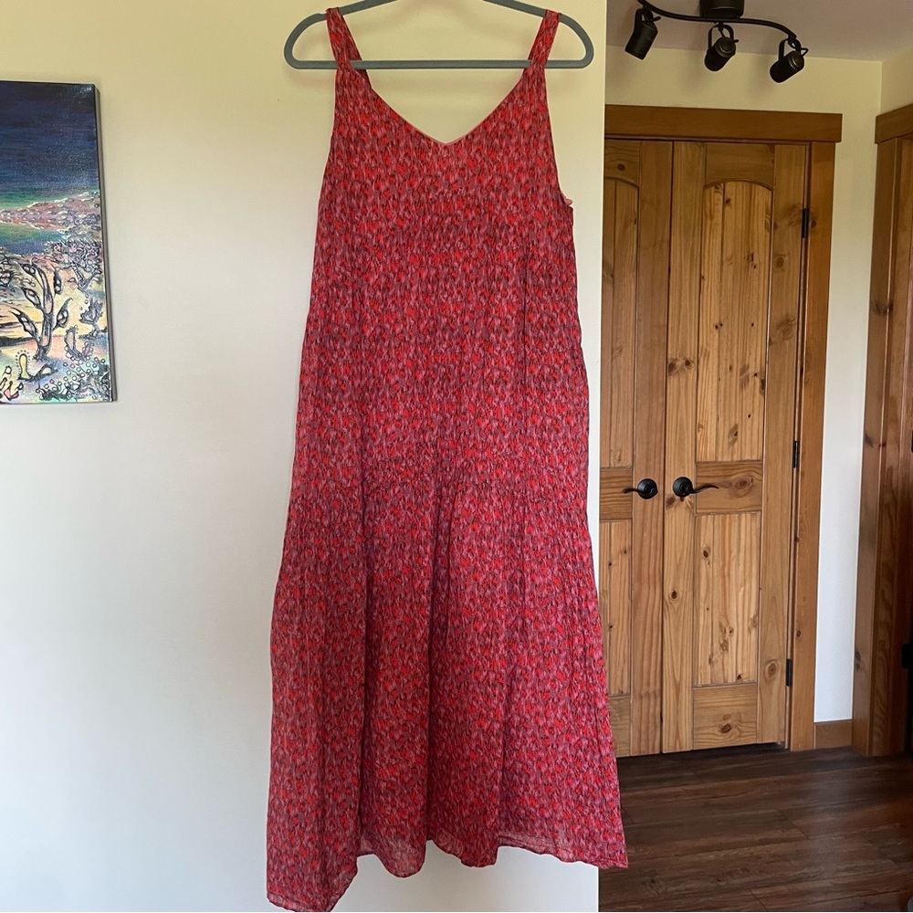 Joie 100% Cotton Bohemian Maxi Summer Sun Tank Dress Large - Picture 8 of 13
